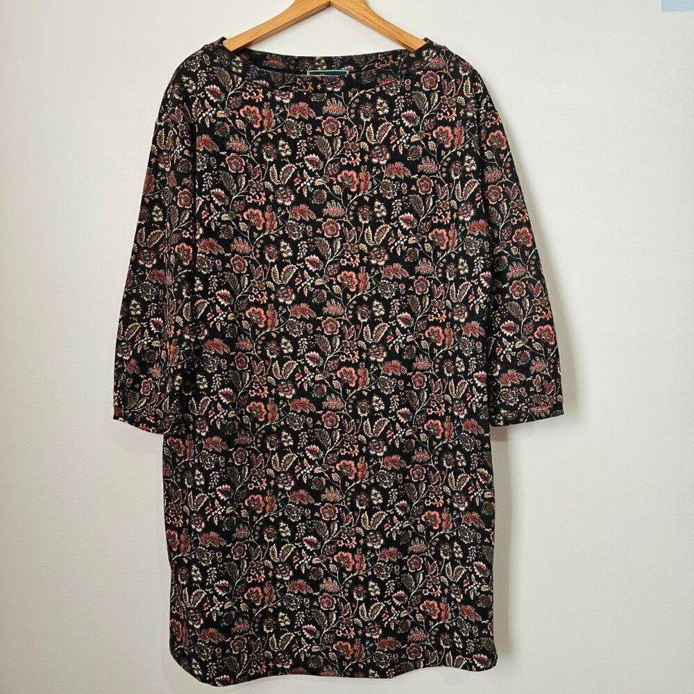 NEVER WORN C WONDER FALL FOLIAGE FLORAL PRINT LONGSLEEVES SHIFT DRESS SIZE M
